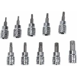 Tournevis 3/8 S2 Acier T10 - T55 Torx Star Bit Torx Bit Socket Kit 10 Pièces T10 T15 T20 T25 T27 T30 T40 T45 T50 T55 -Silverols Magasin 65503908 3