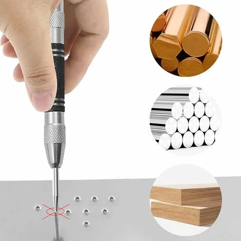 Lot De 2 Poinçons Centraux Automatiques De 12,7 Cm Avec 2 Embouts De Rechange Tension Réglable Pour Métal, Bois, Plastique, Vitre De Voiture 6 Lot De 2 Poinçons Centraux Automatiques De 12,7 Cm Avec 2 Embouts De Rechange Tension Réglable Pour Métal, Bois, Plastique, Vitre De Voiture – Image 4