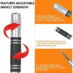 Lot De 2 Poinçons Centraux Automatiques De 12,7 Cm Avec 2 Embouts De Rechange Tension Réglable Pour Métal, Bois, Plastique, Vitre De Voiture 11 Lot De 2 Poinçons Centraux Automatiques De 12,7 Cm Avec 2 Embouts De Rechange Tension Réglable Pour Métal, Bois, Plastique, Vitre De Voiture -Silverols Magasin 65507113 5