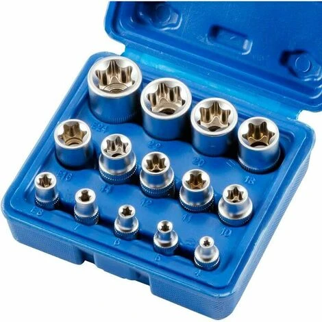 Premier® Jeu De Douilles Torx Femelle E Star E4-E24 E-Torx écrou à Douille Hexagonale Externe 14 Pièces 3 Premier® Jeu De Douilles Torx Femelle E Star E4-E24 E-Torx écrou à Douille Hexagonale Externe 14 Pièces