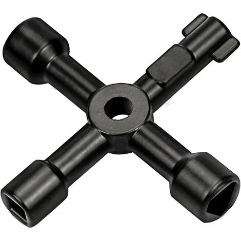 Clé Utilitaire Multifonction, 4 En 1 Multifonctions Croix Clé Pour Radiateurs Gaz Électrique Boîtes De Compteur Robinet Serrure - 72 Mm, Noir 3 Clé Utilitaire Multifonction, 4 En 1 Multifonctions Croix Clé Pour Radiateurs Gaz Électrique Boîtes De Compteur Robinet Serrure - 72 Mm, Noir