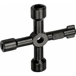 Clé Utilitaire Multifonction, 4 En 1 Multifonctions Croix Clé Pour Radiateurs Gaz Électrique Boîtes De Compteur Robinet Serrure - 72 Mm, Noir 11 Clé Utilitaire Multifonction, 4 En 1 Multifonctions Croix Clé Pour Radiateurs Gaz Électrique Boîtes De Compteur Robinet Serrure - 72 Mm, Noir -Silverols Magasin 65789658 5