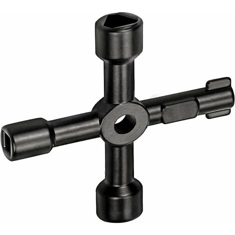 Clé Utilitaire Multifonction, 4 En 1 Multifonctions Croix Clé Pour Radiateurs Gaz Électrique Boîtes De Compteur Robinet Serrure - 72 Mm, Noir 7 Clé Utilitaire Multifonction, 4 En 1 Multifonctions Croix Clé Pour Radiateurs Gaz Électrique Boîtes De Compteur Robinet Serrure - 72 Mm, Noir – Image 5
