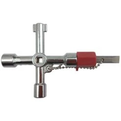 Déstockage Clé D'armoire De Commande Clé En Croix Clé Universelle Multifonctionnelle à 4 Voies, Avec Embout Pour Armoires Et Systèmes De Verrouillage Courants -Silverols Magasin 66797402 3