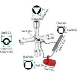 Déstockage Clé D'armoire De Commande Clé En Croix Clé Universelle Multifonctionnelle à 4 Voies, Avec Embout Pour Armoires Et Systèmes De Verrouillage Courants -Silverols Magasin 66797402 5