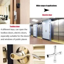 Clé Utilitaire Multifonction Cross Triangle Key Pour Gaz D'Eau Électrique Box Armoire à Pharmacie Clé D'Ouverture -Silverols Magasin 66966833 4