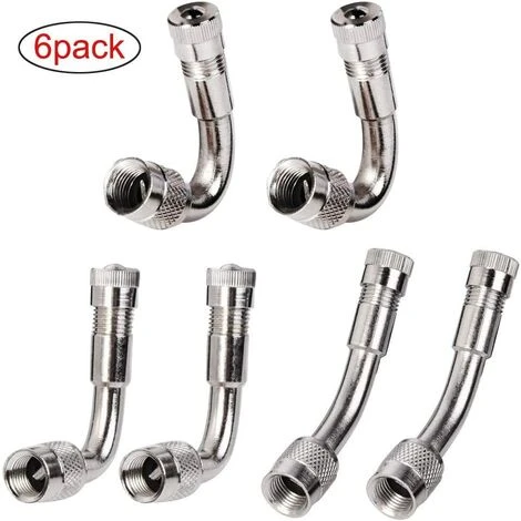 6 Pièces Pneu Valve Rallonge Va, Pneu Valve De Adaptateur, Air Pneu Valve Extension, Pneu Prolongateur Coude De Valve, Pour Voiture Moto Vélo Camion, 3 Sortes (Argent) 3 6 Pièces Pneu Valve Rallonge Va, Pneu Valve De Adaptateur, Air Pneu Valve Extension, Pneu Prolongateur Coude De Valve, Pour Voiture Moto Vélo Camion, 3 Sortes (Argent)