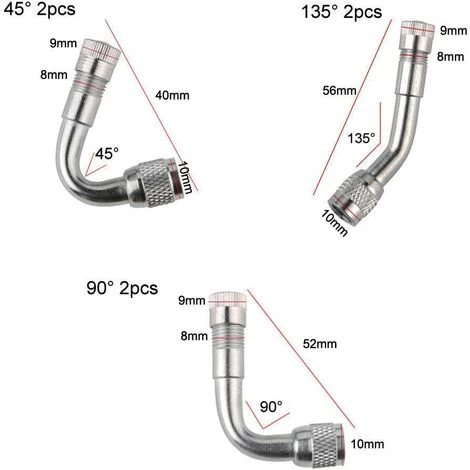 6 Pièces Pneu Valve Rallonge Va, Pneu Valve De Adaptateur, Air Pneu Valve Extension, Pneu Prolongateur Coude De Valve, Pour Voiture Moto Vélo Camion, 3 Sortes (Argent) 4 6 Pièces Pneu Valve Rallonge Va, Pneu Valve De Adaptateur, Air Pneu Valve Extension, Pneu Prolongateur Coude De Valve, Pour Voiture Moto Vélo Camion, 3 Sortes (Argent) – Image 2