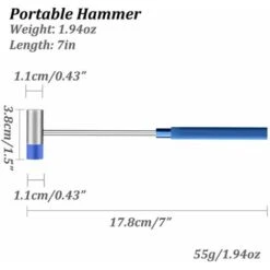 Petit Marteau à Double Tête Pour Travaux Délicats, Tête En Plastique Et Tête En Métal, 7 Pouces, Poignée à Rayures Bleues -Silverols Magasin 67807152 2