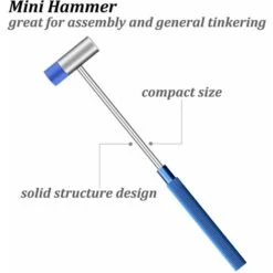 Petit Marteau à Double Tête Pour Travaux Délicats, Tête En Plastique Et Tête En Métal, 7 Pouces, Poignée à Rayures Bleues -Silverols Magasin 67807152 3
