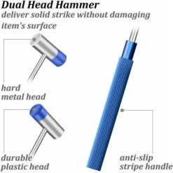 Petit Marteau à Double Tête Pour Travaux Délicats, Tête En Plastique Et Tête En Métal, 7 Pouces, Poignée à Rayures Bleues -Silverols Magasin 67807152 4