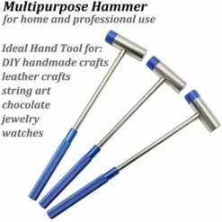 Petit Marteau à Double Tête Pour Travaux Délicats, Tête En Plastique Et Tête En Métal, 7 Pouces, Poignée à Rayures Bleues -Silverols Magasin 67807152 5