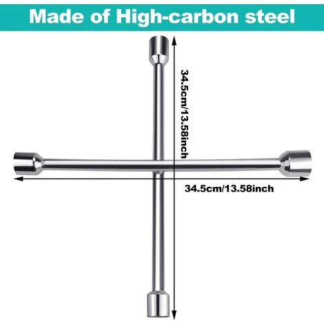 Clé En Croix Pour Voiture Clés En Croix 35 35cm Pour Roues Croix Roue Voiture Clé En Croix En Acier à Haute Teneur En Carbone Pour Réparation De Voiture/Vis Hexagonales(Argent) 4 Clé En Croix Pour Voiture Clés En Croix 35 35cm Pour Roues Croix Roue Voiture Clé En Croix En Acier à Haute Teneur En Carbone Pour Réparation De Voiture/Vis Hexagonales(Argent) – Image 2