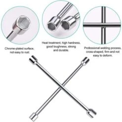 Clé En Croix Pour Voiture Clés En Croix 35 35cm Pour Roues Croix Roue Voiture Clé En Croix En Acier à Haute Teneur En Carbone Pour Réparation De Voiture/Vis Hexagonales(Argent) 10 Clé En Croix Pour Voiture Clés En Croix 35 35cm Pour Roues Croix Roue Voiture Clé En Croix En Acier à Haute Teneur En Carbone Pour Réparation De Voiture/Vis Hexagonales(Argent) -Silverols Magasin 67813129 4
