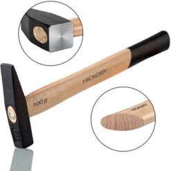 Marteau/marteau De Serrurier De Haute Qualité 100g Avec Tête Robuste En Acier Forgé, Poids équilibré, Poignée Ergonomique En Bois D'hickory Très Résistant