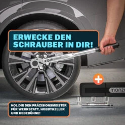 Monzana Clé Dynamométrique 1/2 Clef Rotative Avec 3 Embouts Et Boîte Précision Certification TÜV SÜD GS. -Silverols Magasin 71588346 2