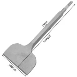 MINKUROW Burin Plat Φ17x100 X 280mm - Idéal Pour Enlever Le Béton Et La Maçonnerie - Sds Carré Extra Hardened Tip - Burinage Avec Un Marteau De Démolition Burin - Burin De Bêche -Silverols Magasin 72170817 2