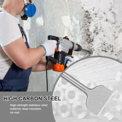 MINKUROW Burin Plat Φ17x100 X 280mm - Idéal Pour Enlever Le Béton Et La Maçonnerie - Sds Carré Extra Hardened Tip - Burinage Avec Un Marteau De Démolition Burin - Burin De Bêche -Silverols Magasin 72170817 3