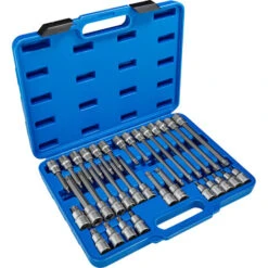 Ensemble De Clé à Douille Embouts Torx Mâle Longues / Courtes 32 Pcs - Set De Douilles Embouts, Boîte 32 Pièces, Jeu De Clé à Douille