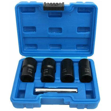 Lot De 5 Douilles Torsadées 1/2" Pour Retirer Les écrous De Roue Endommagés, 17 Mm, 19 Mm, 21 Mm Et 22 Mm,Fonepro 3 Lot De 5 Douilles Torsadées 1/2" Pour Retirer Les écrous De Roue Endommagés, 17 Mm, 19 Mm, 21 Mm Et 22 Mm,Fonepro