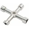 Clé Utilitaire Multifonction, 4 En 1 Multifonctions Croix Clé Pour Radiateurs Gaz Électrique Boîtes De Compteur Robinet Serrure - 72 Mm, Argent -Silverols Magasin 76528555 1