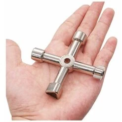 Clé Utilitaire Multifonction, 4 En 1 Multifonctions Croix Clé Pour Radiateurs Gaz Électrique Boîtes De Compteur Robinet Serrure - 72 Mm, Argent 8 Clé Utilitaire Multifonction, 4 En 1 Multifonctions Croix Clé Pour Radiateurs Gaz Électrique Boîtes De Compteur Robinet Serrure - 72 Mm, Argent -Silverols Magasin 76528555 2