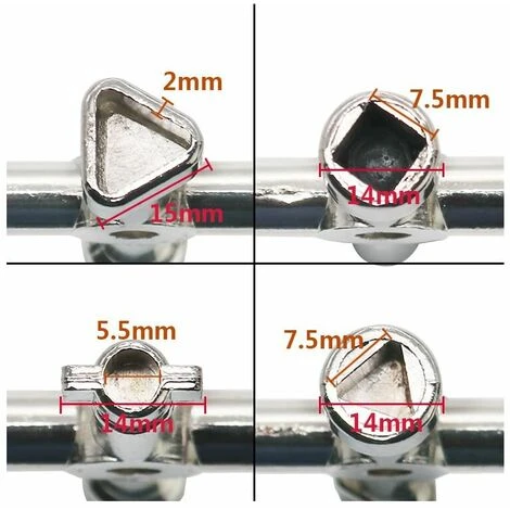 Clé Utilitaire Multifonction, 4 En 1 Multifonctions Croix Clé Pour Radiateurs Gaz Électrique Boîtes De Compteur Robinet Serrure - 72 Mm, Argent 7 Clé Utilitaire Multifonction, 4 En 1 Multifonctions Croix Clé Pour Radiateurs Gaz Électrique Boîtes De Compteur Robinet Serrure - 72 Mm, Argent – Image 5