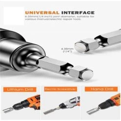 Jeu De Forets De Tournevis Magnétiques Pour écrous - 14pcs 6-19mm Jeu De Tournevis Pour écrous à Douille Hexagonale Forets Magnétiques Kits D'outils à Main électriques Pour Perceuses Tournevis Magnéti -Silverols Magasin 76706204 5