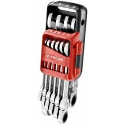 Jeu De 12 Clés Mixtes à Cliquet Articulée Métriques Sur étui Portatif - FACOM - 467BF.JP12PB