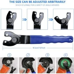 Clé Universelle Réglable Pour Meuleuse D'angle Clé Universelle Pour Meuleuse D'angle Avec Manche En Plastique, Outil De Réparation Pour Meuleuse D'angle Et Meuleuse De Table -Silverols Magasin 77175511 4