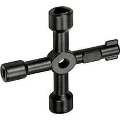 Clé Utilitaire Multifonction, Clé Croisée Multifonction 4 En 1, Pour Serrure De Robinet De Tableau De Bord De Radiateur à Gaz - 73 Mm, Noir -Silverols Magasin 77387234 5