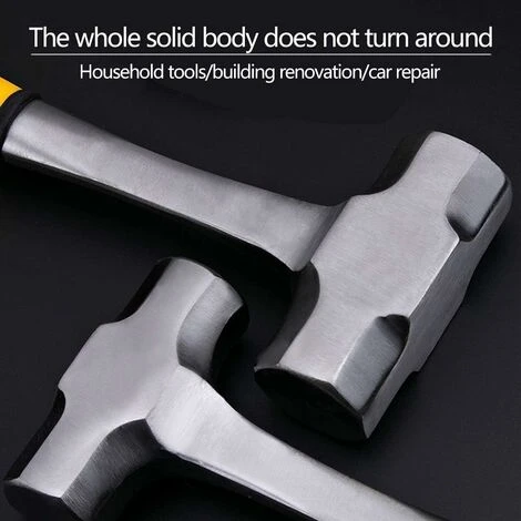 Marteau - Marteau De Forgeron Acier Forgé Robuste, Poignée En Caoutchouc, Tête Polie Miroir Matériau Marteau: Acier À Haute Teneur En Carbone,2 LB 6 Marteau - Marteau De Forgeron Acier Forgé Robuste, Poignée En Caoutchouc, Tête Polie Miroir Matériau Marteau: Acier À Haute Teneur En Carbone,2 LB – Image 4