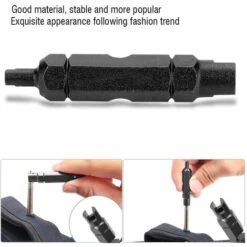 Valve De Pneu De Tube De Vélo Double Tête Multifonctions Valve Core Extracteur Remover Outils De Démontage Vélo Intérieure Tube Clé Tournevis Démontage -Silverols Magasin 80596918 3