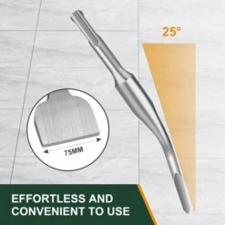 Burin Carrelage SDS Plus, Burin [165x75 Mm] Courbure à 25°, Burin Plat Carrelage, Burin à Carrelage Professionnel Pour Tous Les Marteaux à Percussion SDS Plus Et Marteau électrique READCLY -Silverols Magasin 80908273 3