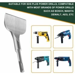 Burin Carrelage SDS Plus, Burin [165x75 Mm] Courbure à 25°, Burin Plat Carrelage, Burin à Carrelage Professionnel Pour Tous Les Marteaux à Percussion SDS Plus Et Marteau électrique READCLY -Silverols Magasin 80908273 5