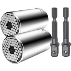 Douille Universelle 4Pcs - Clé à Douille Universelle 7-19mm, Haute Gualité Chrome Vanadium