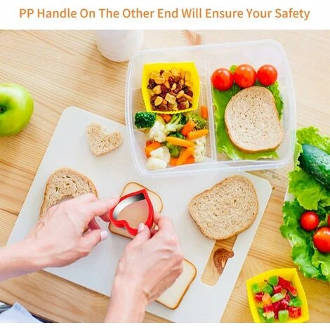 Coupe-sandwichs Emporte-pièces De Vacances Coupe-légumes Et Fruits, Couteau à Biscuits Moule à Biscuits De Qualité Alimentaire Pour Enfants, Garçons Et Filles Boîte à Bento En Forme De Cœur 4 Coupe-sandwichs Emporte-pièces De Vacances Coupe-légumes Et Fruits, Couteau à Biscuits Moule à Biscuits De Qualité Alimentaire Pour Enfants, Garçons Et Filles Boîte à Bento En Forme De Cœur – Image 2