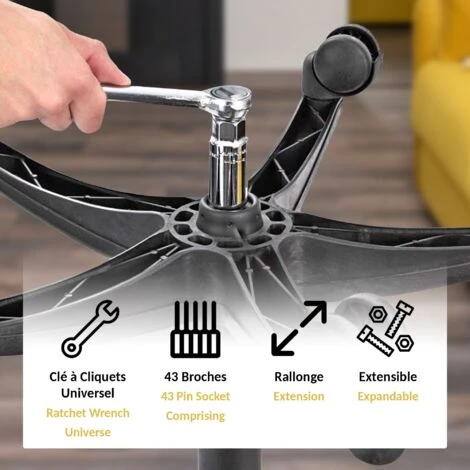 Clé à Cliquets Universelle - Chrome Vanadium - S'adapte à Tous Les Types De Boulons Et Ecrous De 6 à 21 Mm 5 Clé à Cliquets Universelle - Chrome Vanadium - S'adapte à Tous Les Types De Boulons Et Ecrous De 6 à 21 Mm – Image 3