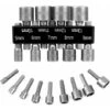 18PCS Douille Visseuse 6-19mm, Adaptateur Douille Hexagonale Magnétique, Adaptateur Embout Visseuse Pour Tournevis à Écrou, Tournevis Électrique, Clé à Douille JUNJUN -Silverols Magasin 83896900 1
