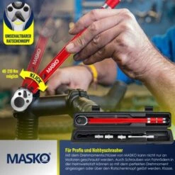 MASKO® Clé Dynamométrique 6 Pièces. Set 40-210 Nm 1/2 ' CV Incl. 3 douilles 17 mm, 19 mm, 21 mm Et Rallonge 125 mm Incl. Coffret Tolérance +/- 4 % Clé Pour Pneu Clé Dynamométrique Auto, Rouge -Silverols Magasin 86136961 4