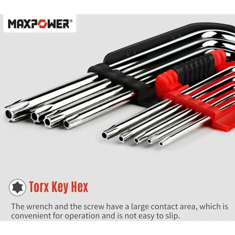 Clé Torx Lot De 9 Clés Allen Clés Allen Manche Long Inviolable Star Torque Torque Outil De Réparation Avec Support De Rangement 5 Clé Torx Lot De 9 Clés Allen Clés Allen Manche Long Inviolable Star Torque Torque Outil De Réparation Avec Support De Rangement – Image 3