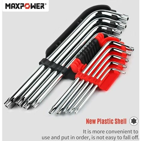 Clé Torx Lot De 9 Clés Allen Clés Allen Manche Long Inviolable Star Torque Torque Outil De Réparation Avec Support De Rangement 6 Clé Torx Lot De 9 Clés Allen Clés Allen Manche Long Inviolable Star Torque Torque Outil De Réparation Avec Support De Rangement – Image 4