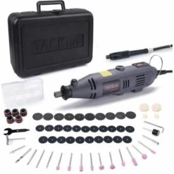 TACKLIFE Outil Rotatif, Outil Multifonction 135 W Avec 60 Accessoires, 10 000 à 32 000 Tr/min, Idéal Pour La Gravure, La Coupe, Le Polissage, Le Meulage, Le Perçage, Etc.t - RTD34AC