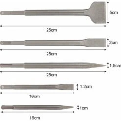 Déstockage Burin SDS Lot De 5 Burins Avec 2 Burin Pointu Et 3 Burins Plats, Outil De Forage Pour Béton 9 Déstockage Burin SDS Lot De 5 Burins Avec 2 Burin Pointu Et 3 Burins Plats, Outil De Forage Pour Béton -Silverols Magasin 88035729 3