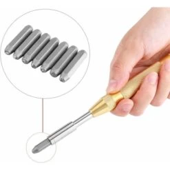 Lettre à Frapper, 38 Pièces Kit De Lettres Et Chiffres à Frapper En Acieravec Poinçons Poinçons à Frappé Automatique 3 Mm -Silverols Magasin 88336588 4