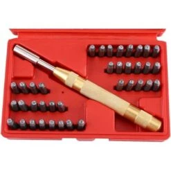 Lettre à Frapper, 38 Pièces Kit De Lettres Et Chiffres à Frapper En Acieravec Poinçons Poinçons à Frappé Automatique 3 Mm -Silverols Magasin 88336588 5