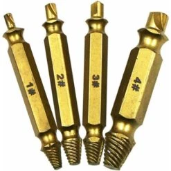 Percer 4pcs S2 Titane Cassé Boulon Dommages à Vis Remover Extracteur Forets Facile Goujon Arrière Vis Extracteur 1 2 3, 4 -Silverols Magasin 88622808 5