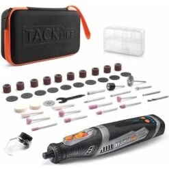Tacklife Mini Outil Rotatif TACKLIFE, 8V Outil Multifonction Sans Fil Avec 45 Accessoires, Batterie Au Lithium-ion 2.0Ah, Charge 1h, RTD02DC