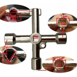 Clé Triangulaire 2 Pièces, 2 Pièces 4 Voies Douille Plombiers Utilitaire Alliage Carré Triangle Croix Outil Pour Clé à Gaz Service Ascenseur électrique Arrêt D'urgence -Silverols Magasin 89329118 2