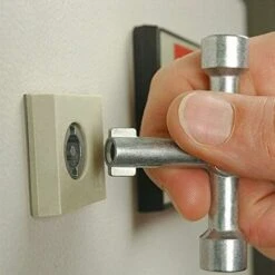 Clé Triangulaire 2 Pièces, 2 Pièces 4 Voies Douille Plombiers Utilitaire Alliage Carré Triangle Croix Outil Pour Clé à Gaz Service Ascenseur électrique Arrêt D'urgence -Silverols Magasin 89329118 4